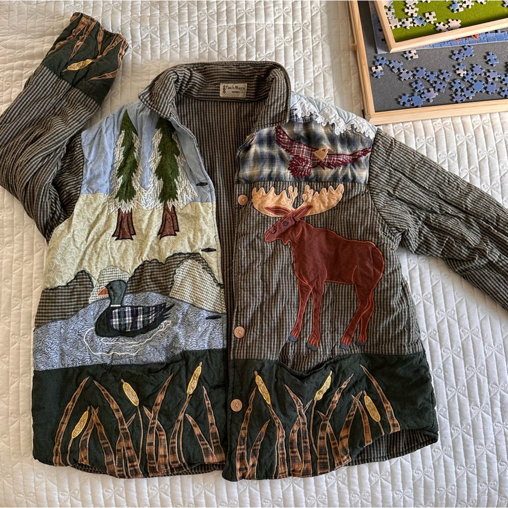 Vintage Patch Magic Group LP reversible quilted j… - image 1